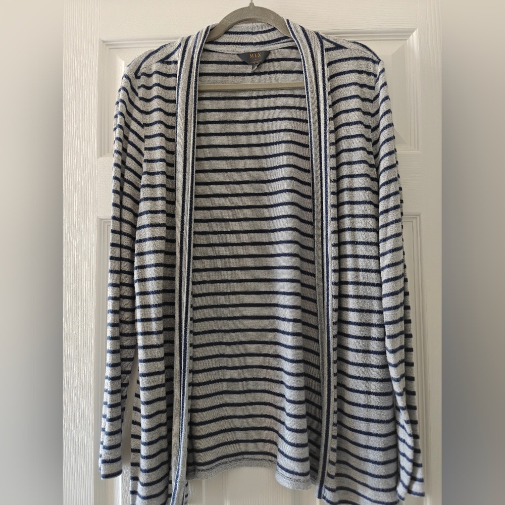 41 Hawthorn Navy and White Striped Cardigan